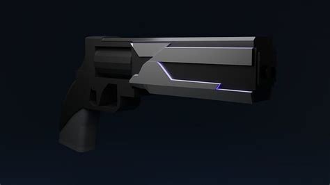 3D model Game Ready Stylised Rigged Sci-Fi Revolver VR / AR / low-poly | CGTrader