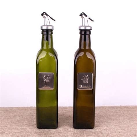 Black square glass olive oil bottle 250ml - Glass bottle manufacturer-MC Glass