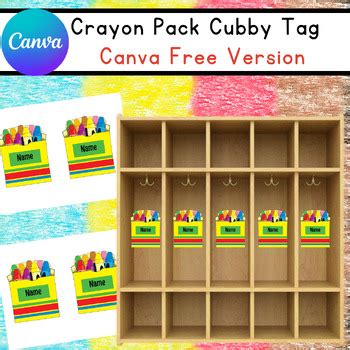 Crayon Box Cubby Tag (Free Canva Version) by PreKMama | TPT