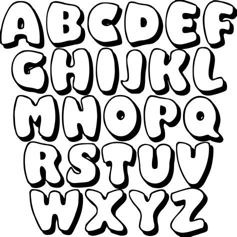 Big Printable Bubble Letters Alphabet Free Printable Bubble