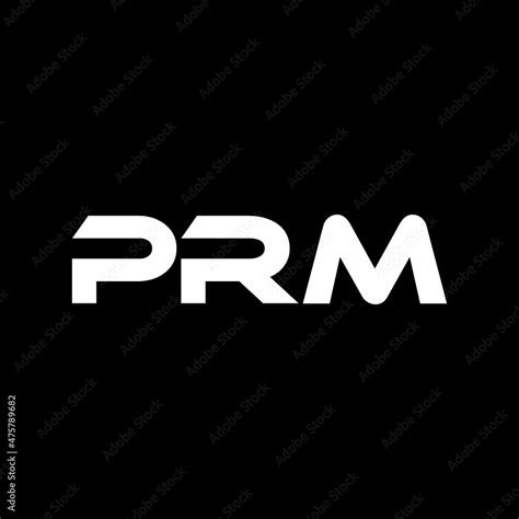 PRM letter logo design with black background in illustrator, vector logo modern alphabet font ...