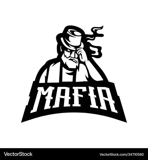 Black and white mafia used for logos other Vector Image