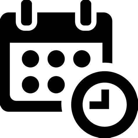 Calendar And Clock Time Administration And Organization Tools Symbol ...