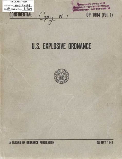 U.S. EXPLOSIVE ORDNANCE, OP 1664