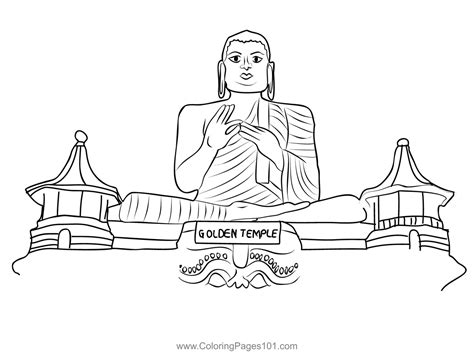 Dambulla Cave Temple Of The Tooth, Sri Lanka Coloring Page for Kids - Free Sri Lanka Printable ...