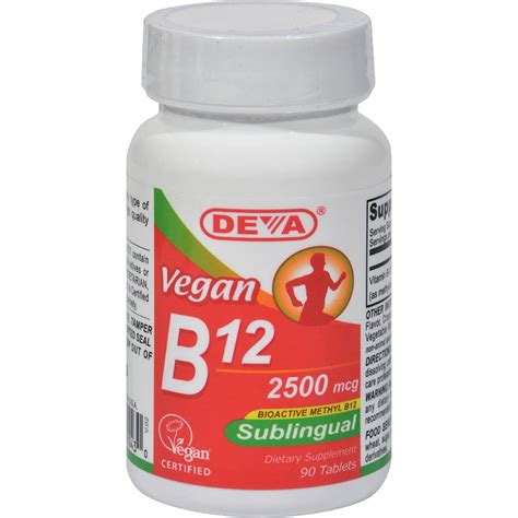 Deva Vegan Vitamins Sublingual B12 – 2500 mcg – 90 Tablets | Vegan Proteins