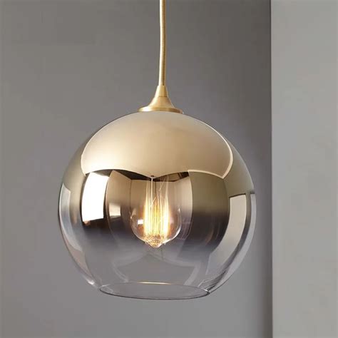 LukLoy Modern Pendant Light Gold Ball Loft Hanging Light Fixture Hanglamp Living Room Bedside ...