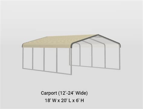 18x20 Standard Roof Carport | Your Custom Carport