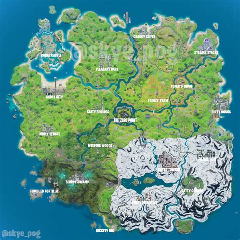 Fortnite Chapter 1 Map With Names