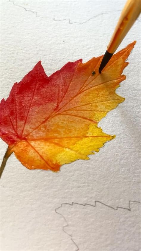 Watercolor Autumn Leaf Painting Tutorial