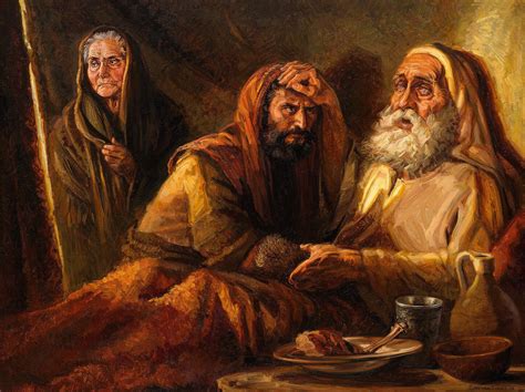 Isaac blesses Jacob - Gospelimages | Biblical art, Abraham in the bible ...