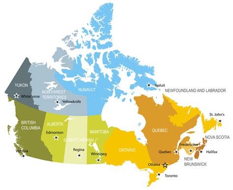 Canada Territories And Provinces Map