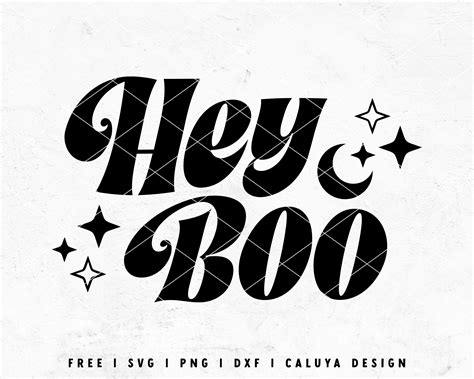 FREE SVG Hey Boo | Retro Halloween SVG | Free Halloween SVG Cut File ...