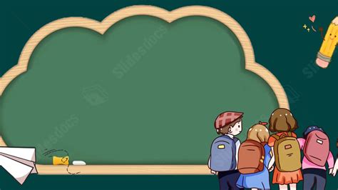 Green Education Season Blackboard Welcome Cartoon Powerpoint Background For Free Download ...