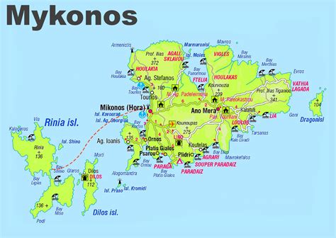 Mykonos sightseeing map - Ontheworldmap.com