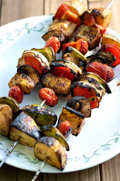 Grilled Vegetable Kabobs - Brand New Vegan