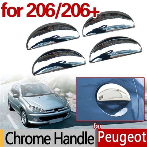 For Peugeot 206 Chrome Door Handles Covers 206sw 206cc 206+ Car Accessories Stickers Car Styling ...