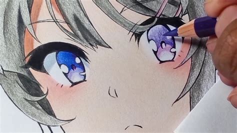 How to Draw/Color Anime Eyes | Real time Coloring tutorial - YouTube