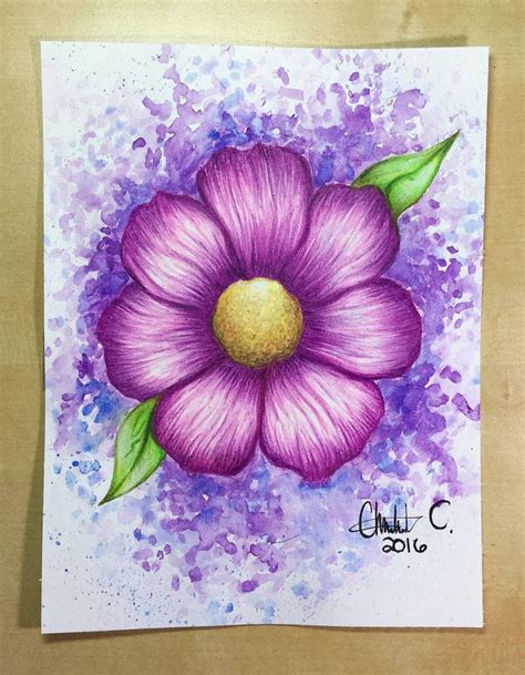 Watercolor Pencil Drawing of a Flower by Artistlizard101 | Pinturas florales, Pinturas pequeñas ...