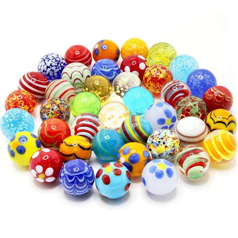 Buy 30 PCS Glass Marbles for Kids, 25 Colorful Assorted Marbles and 5 Glow in The Dark Marbles ...