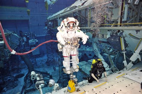 ESA astronaut Samantha Cristoforetti training for spacewalks in NASA's Neutral Buoyancy ...