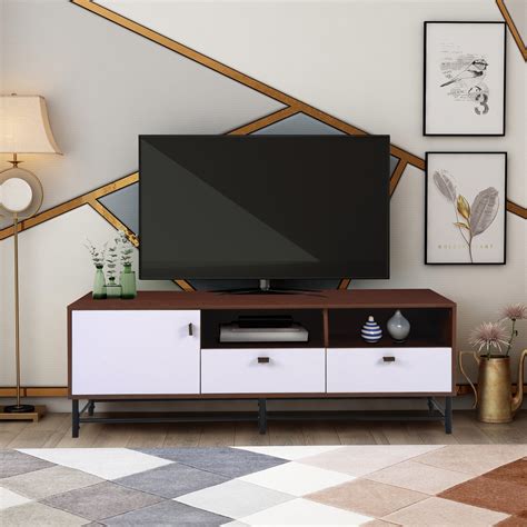 Modern TV Stand Cabinet, Farmhouse TV Stand for TVs up to 65", Television Stand Entertainment ...