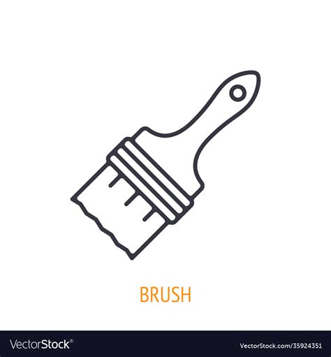 Paint brush outline icon hand work tools Vector Image