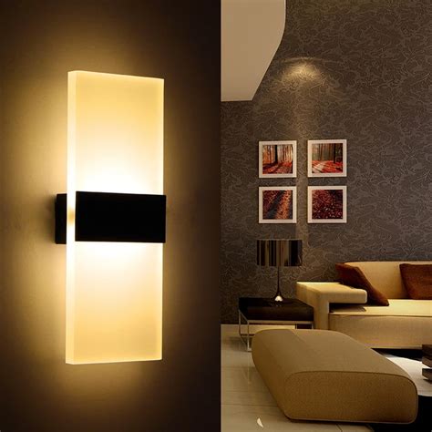 Led Acrylic Bedside Wall Lamp Corridor Wall Mounted Sconce Night Lights Lamp Bedroom Decorative ...