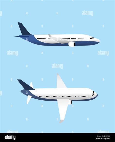 Airplane set flat vector isolated side view. Two airplanes flying Stock Vector Image & Art - Alamy