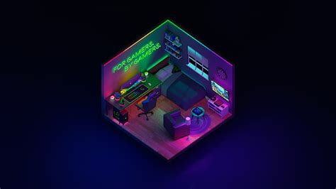 HD wallpaper: artwork, room, interior, computer, Razer Inc. | Wallpaper Flare