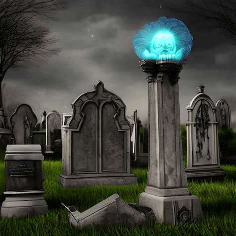 Spooky Ghosts in a Graveyard Photograph · Creative Fabrica