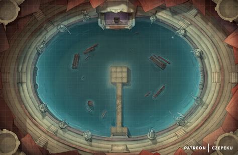 Aquatic Colosseum Battlemap [43x28] : r/dndmaps