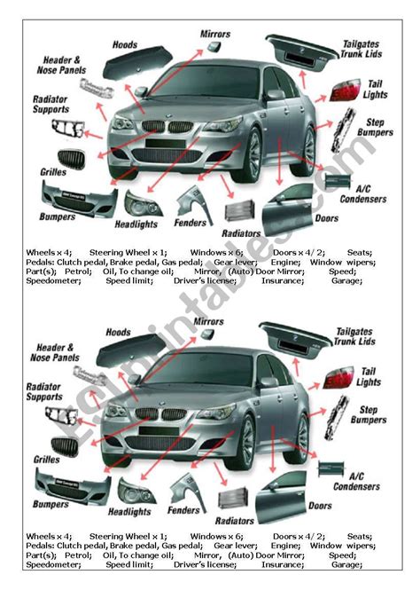 Label Parts Of A Car Worksheet