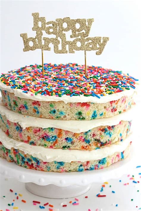 Naked Confetti Cake | The BakerMama