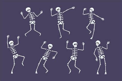 Premium Vector | Happy dancing skeleton vector set