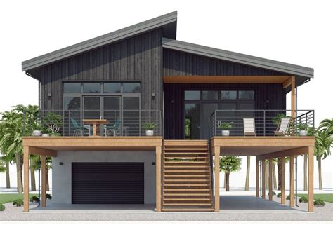 Coastal house plan, beach home plan | Coastal house plans, Small house plans, Garage house plans