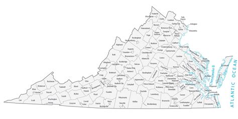 Virginia Map By Counties - Retha Charmane