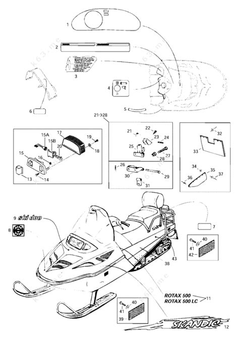 Ski Doo 1997 Skandic Wide Track - LC, Decals and Accessories - parts catalog