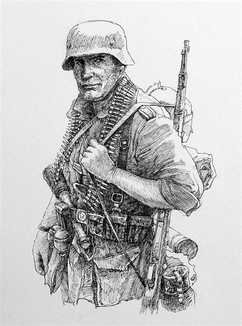 German Soldier Ww2 Drawing