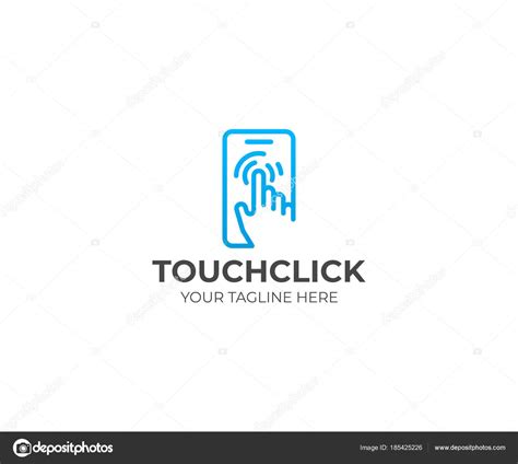 Touch Screen Logo Template Human Hand Mobile Phone Vector Design Stock Vector by ©artsterdam ...