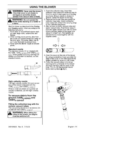 Husqvarna 125BV User Manual BLOWER Manuals And Guides L0808004