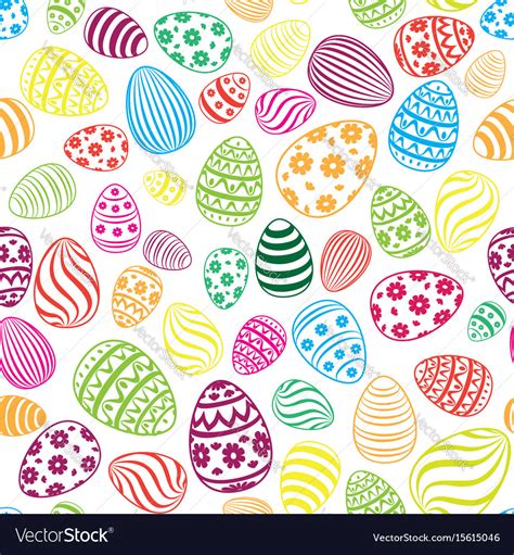 Easter egg seamless pattern holiday background Vector Image