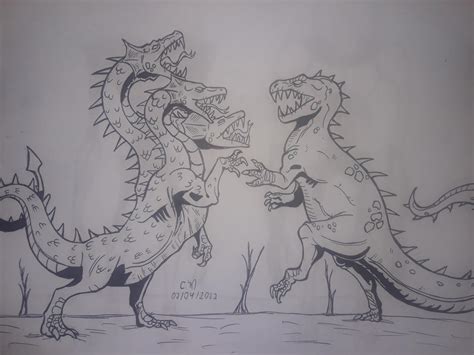 Dragon vs Dinosaur by CmdtM0desti4 on DeviantArt