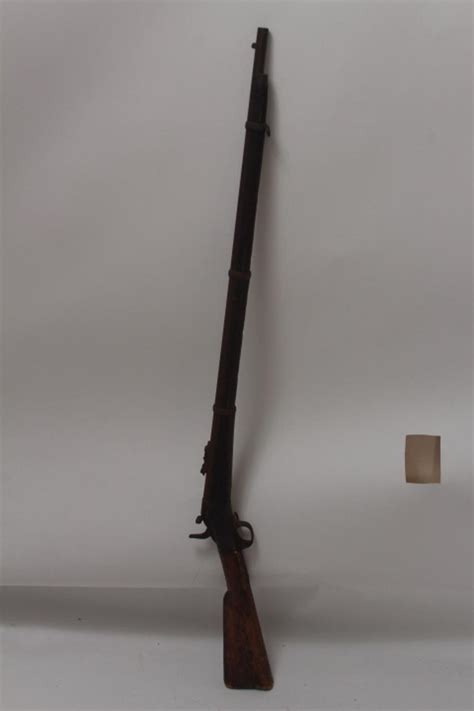 Antique Rifled Musket W Bayonet Mount