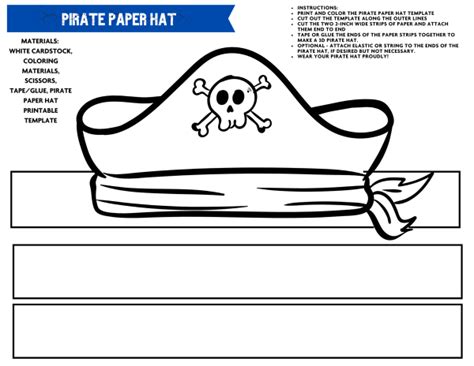 7 Printable Pirate Hats (Free Template) - 24hourfamily.com