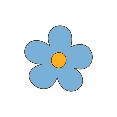 Groovy daisy flower. Colorful vector illustration in vintage style ...