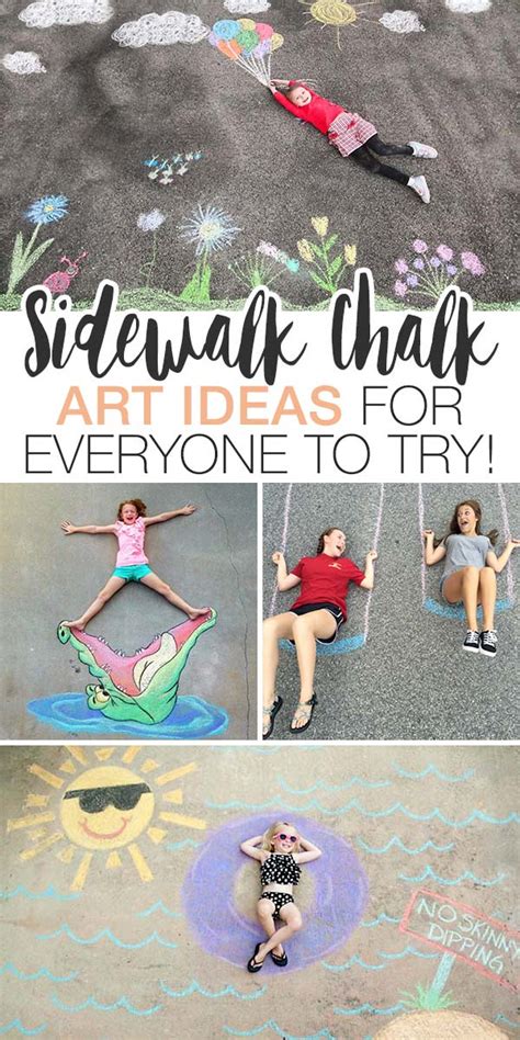 20 Easy Sidewalk Chalk Art Ideas for Everyone to Try! • The Garden Glove