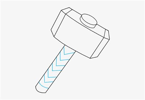 How To Draw Thor's Hammer - Thor Hammer Drawing Easy - Free Transparent ...