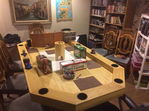 Custom player built table, ready for game night. [OC] : r/DnD