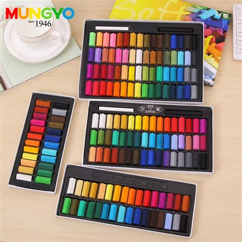 Mungyo MPS Soft Pastels short color 24 32 48 64 colors Set Square Type ...